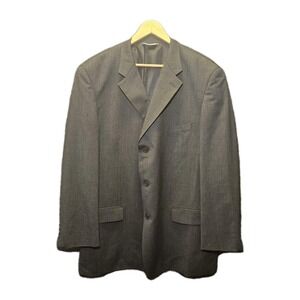 Versini Men's Solid Wool Blazer 50L Dark Gray 3 Button Notch